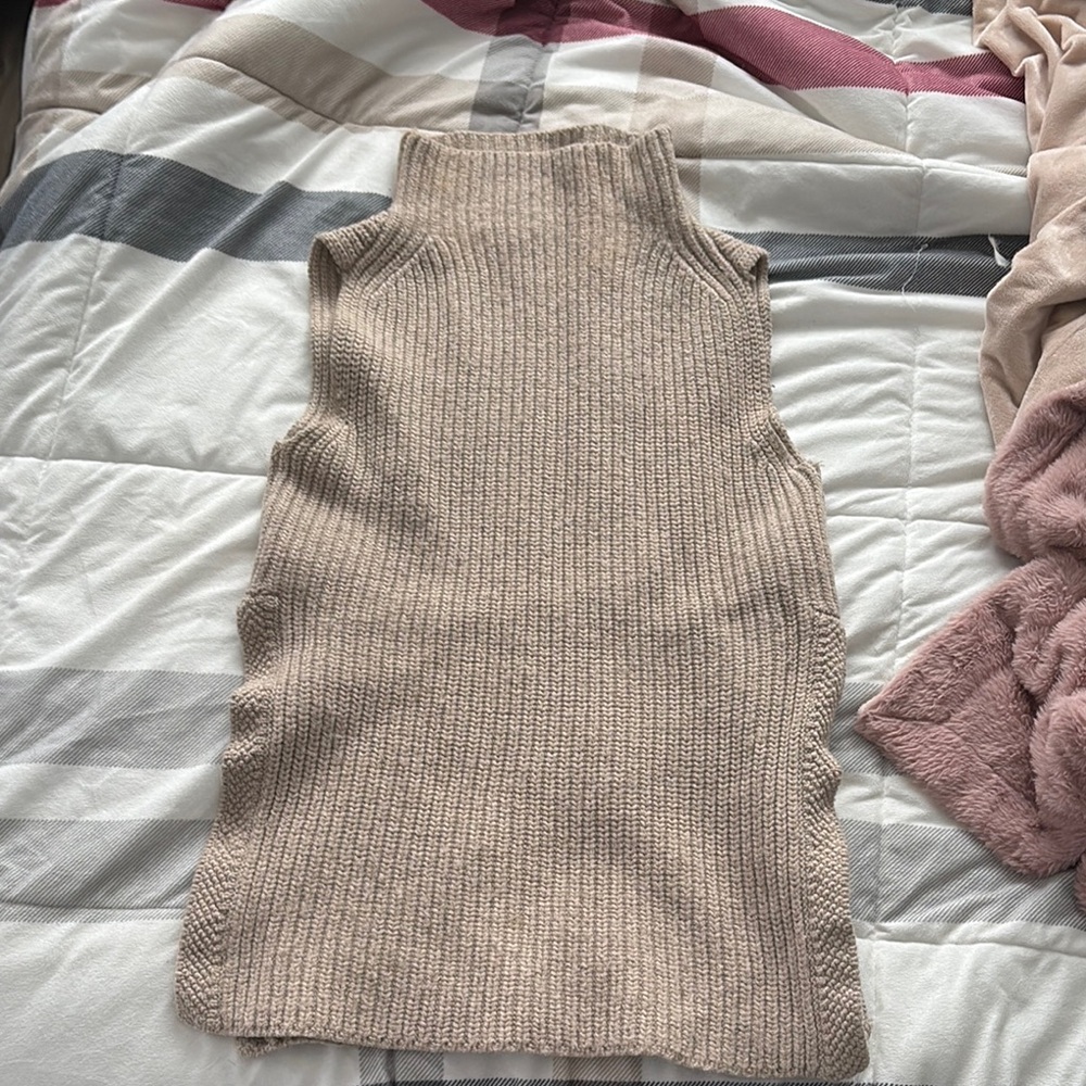 Wilfred Tan Cowl Neck Sweater